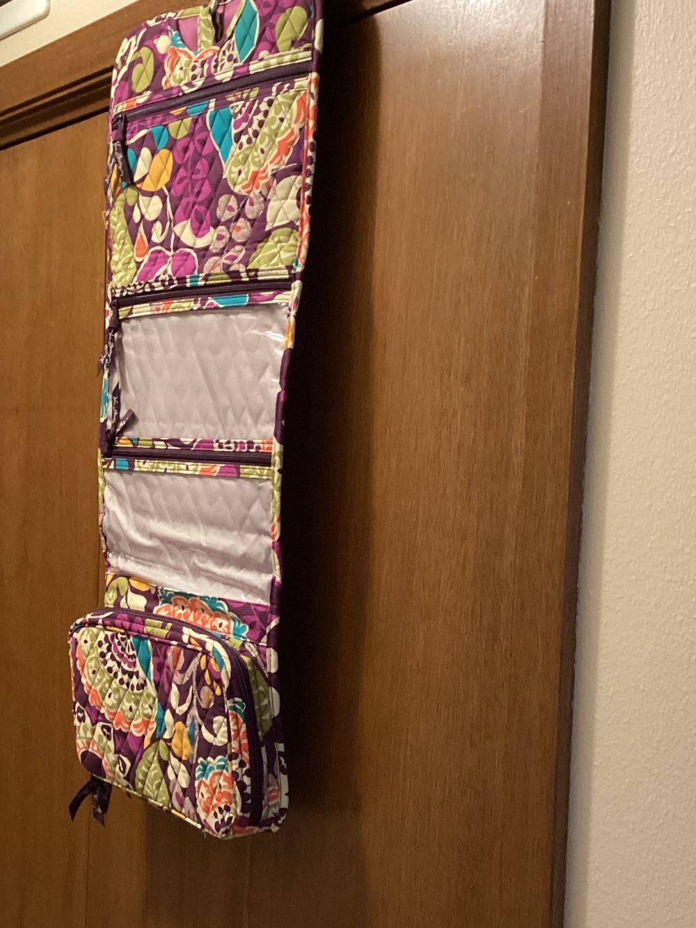 Vera Bradley Quilted Hanging Organizer in Purple Multi